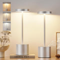 Kakanuo Silver Gray Cordless Lamp Set, Rechargeable Lamp, 3 Color Temperature, LED Outdoor Wireless Lamps, Battery Operated Lamps…