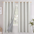 YoungsTex Ivory Linen Blackout Curtains 72 Inch Length for Living Room, Room Darkening Drapes with Grommet Heat Blocking for Farmhouse Bedr…