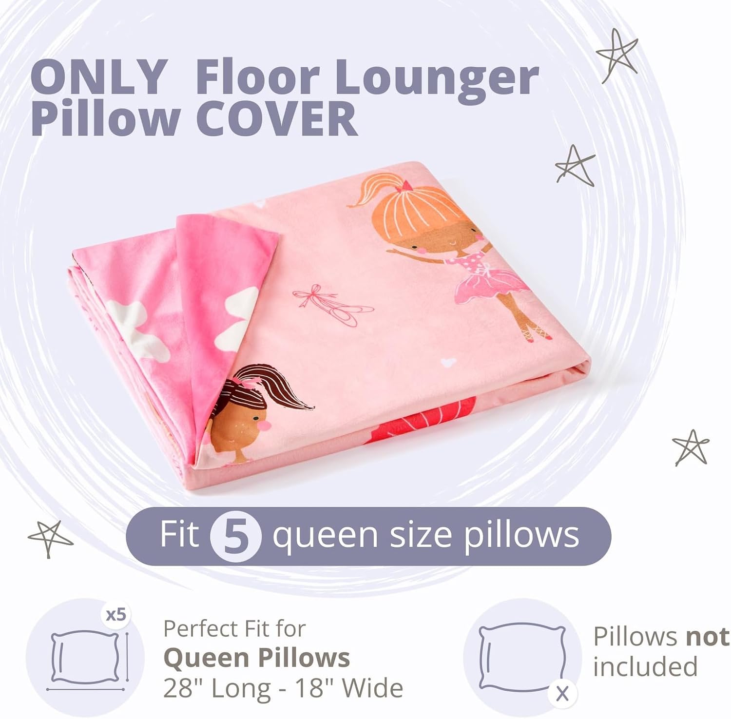 Butterfly Craze Floor Pillow Case - Customizable Queen Floor Bed Insert - Plush Lounger & Studio Apartment Essential - Machine Washable…
