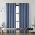 Simplebrand Ava Denim Blue Blackout Curtains for Bedroom, 72 Inch Length, 2 Panels, Privacy Thermal Insulated Rod Pocket Curtains for Patio…