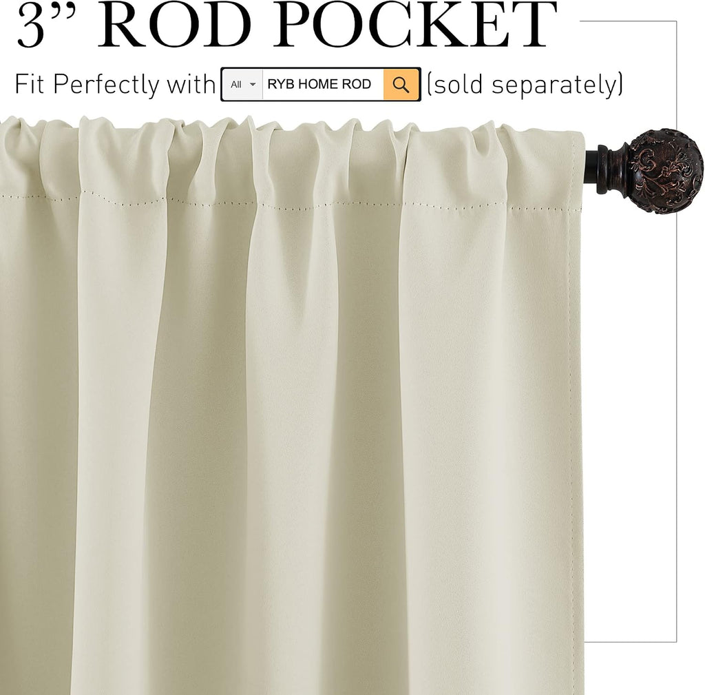 Rybhome RYB HOME RV Curtains for Camper Windows, Mini Small Thermal Insulated Sunlight Heat Blocking Blocking Privacy Portable Curtains for…