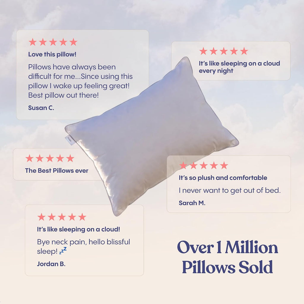 FluffCo Down Alternative Pillows King Size Set of 2 - King Bed Pillows for Sleeping - Made in USA - Cooling Surface and Machine Washable…