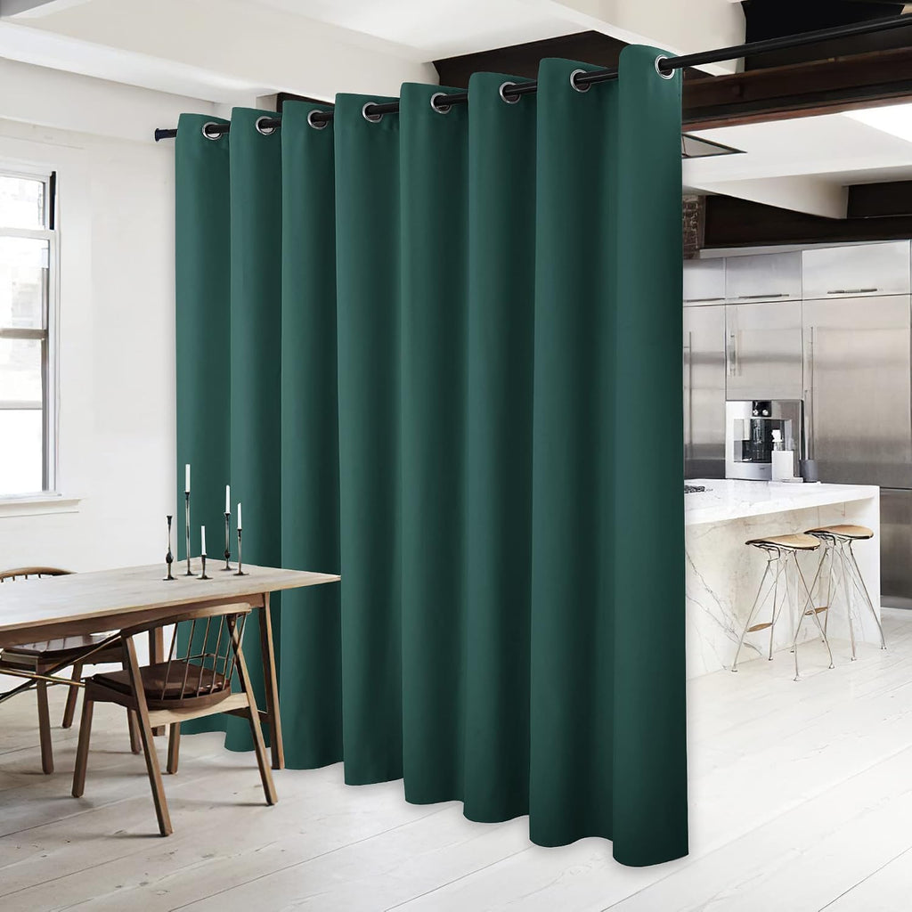 NICETOWN Patio Glass Door Panel - 120" W x 84" L, Hunter Green, Blackout Curtain for Bedroom/Living Room, Privacy Panel Drape