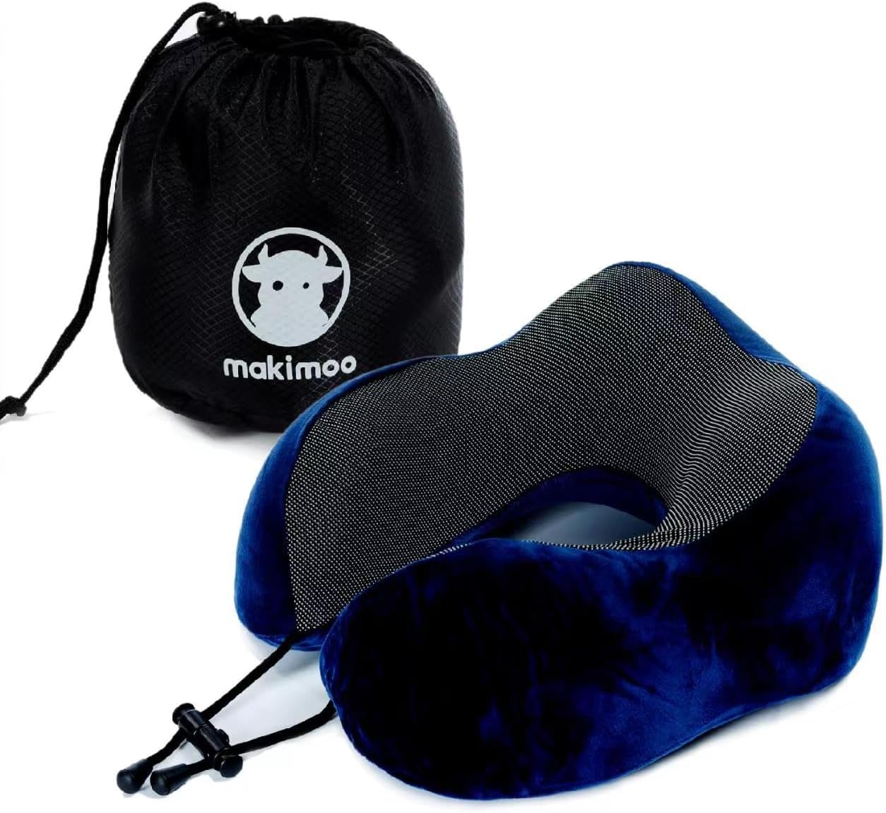 Makimoo Memory Foam Travel Pillow, Neck Pillow with 360-Degree Head Support, Comfortable and Lightweight, Ideal for Sleeping on Airplane, C…
