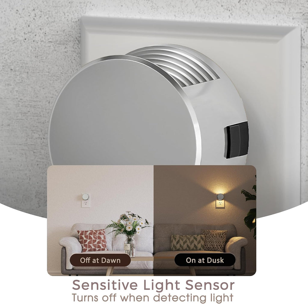 Briignite Night Lights Plug into Wall [2 Pack], Dusk to Dawn Sensor Nightlight, Brightness Adjustable, 3000K Soft White, Dimmable Plug in…