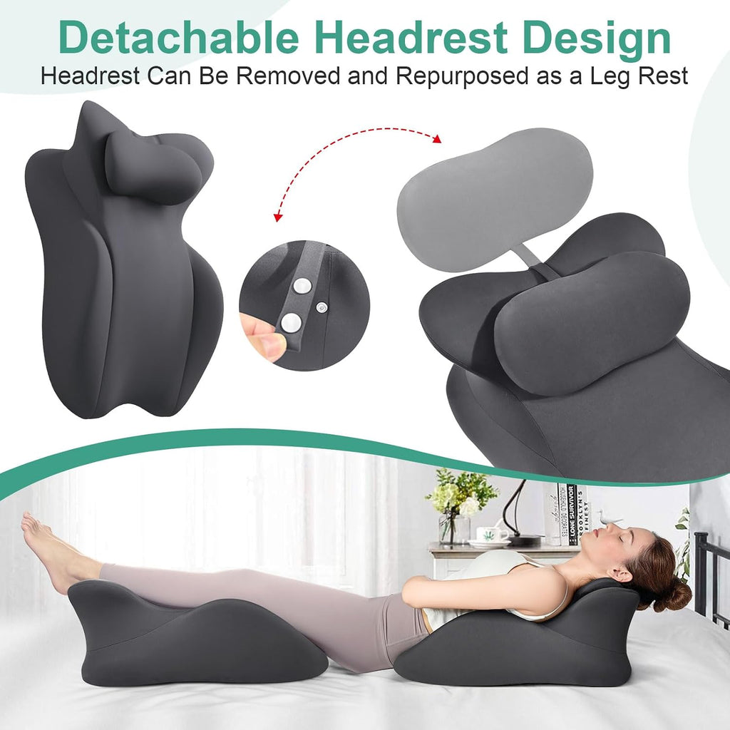 Memory Foam Wedge Pillow, Prone Pillow for Headboard and Bed, Multifunctional Reading Pillow Ergonomic Support for Back Pain, Acid…