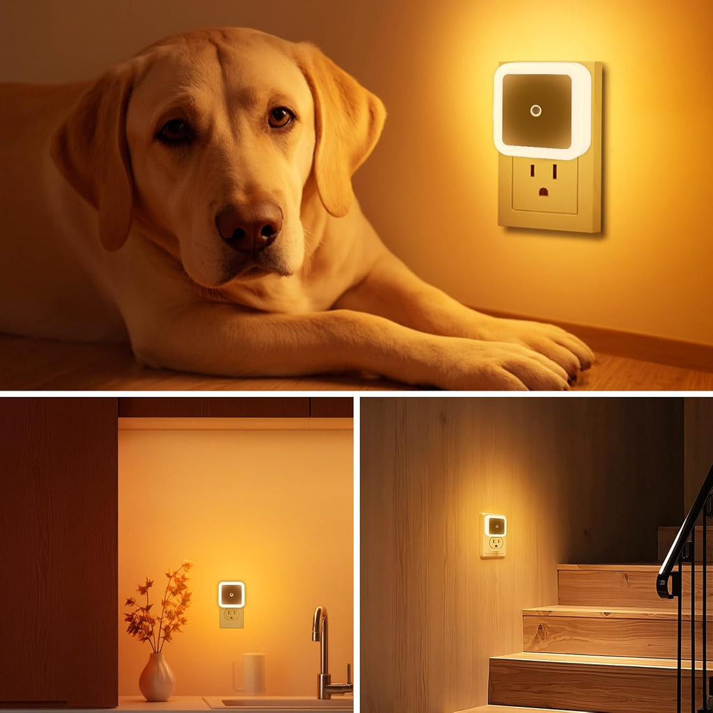 KINUR 6 Pack Night Light, LED Night Lights Plug into Wall with Dusk to Dawn sensors, Plug in Night Lights for Kids Room, Bedroom…
