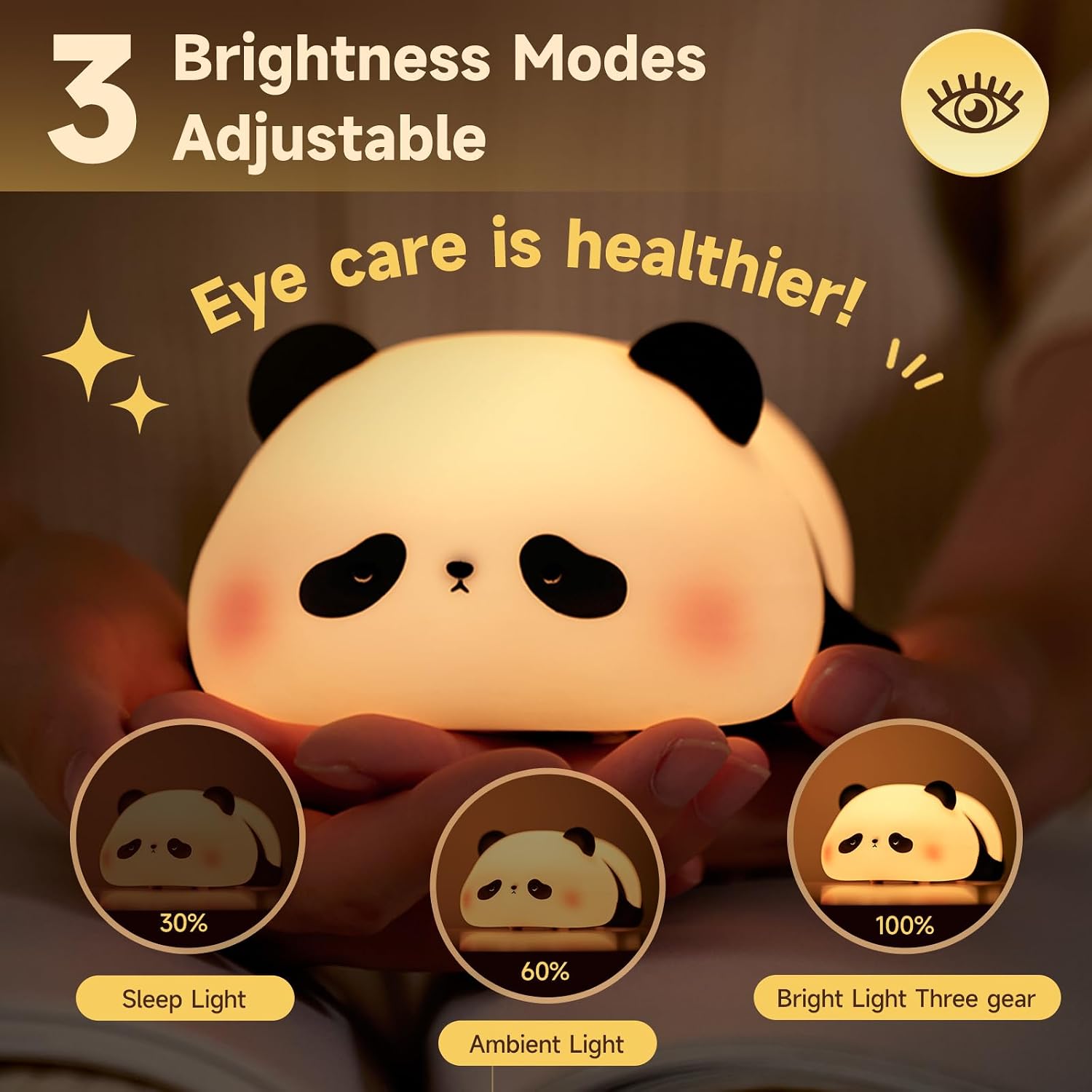 Cute Duck Lamp, Fun Lying Flat Duck Panda Night Light, LED Squishy Animal Novelty Lamp, Toddler Baby Night Light for Kids, Nursery Touch…