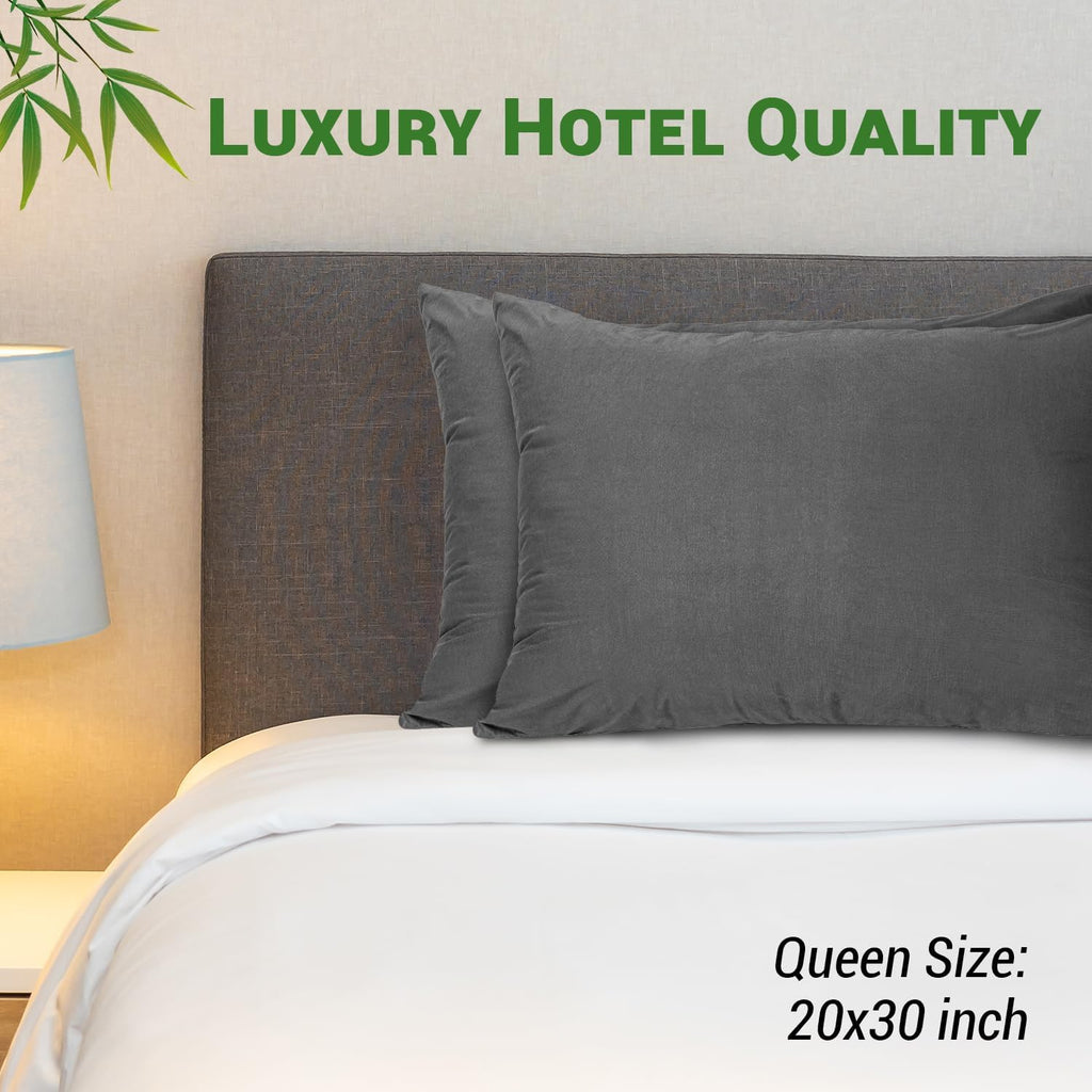 Gogreen Bamboo Rayon Waterproof Pillow Protector, Breathable Pillow Cover, Cooling Pillow Case Protector with Zipper, Super Soft Pillow Cas…