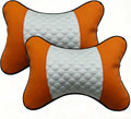 Professinalcaraccessories Car Neck Pillows Both Side Pu Leather 2pieces Pack Headrest Fit for Most Cars Filled Fiber Universal Car Pillow (…