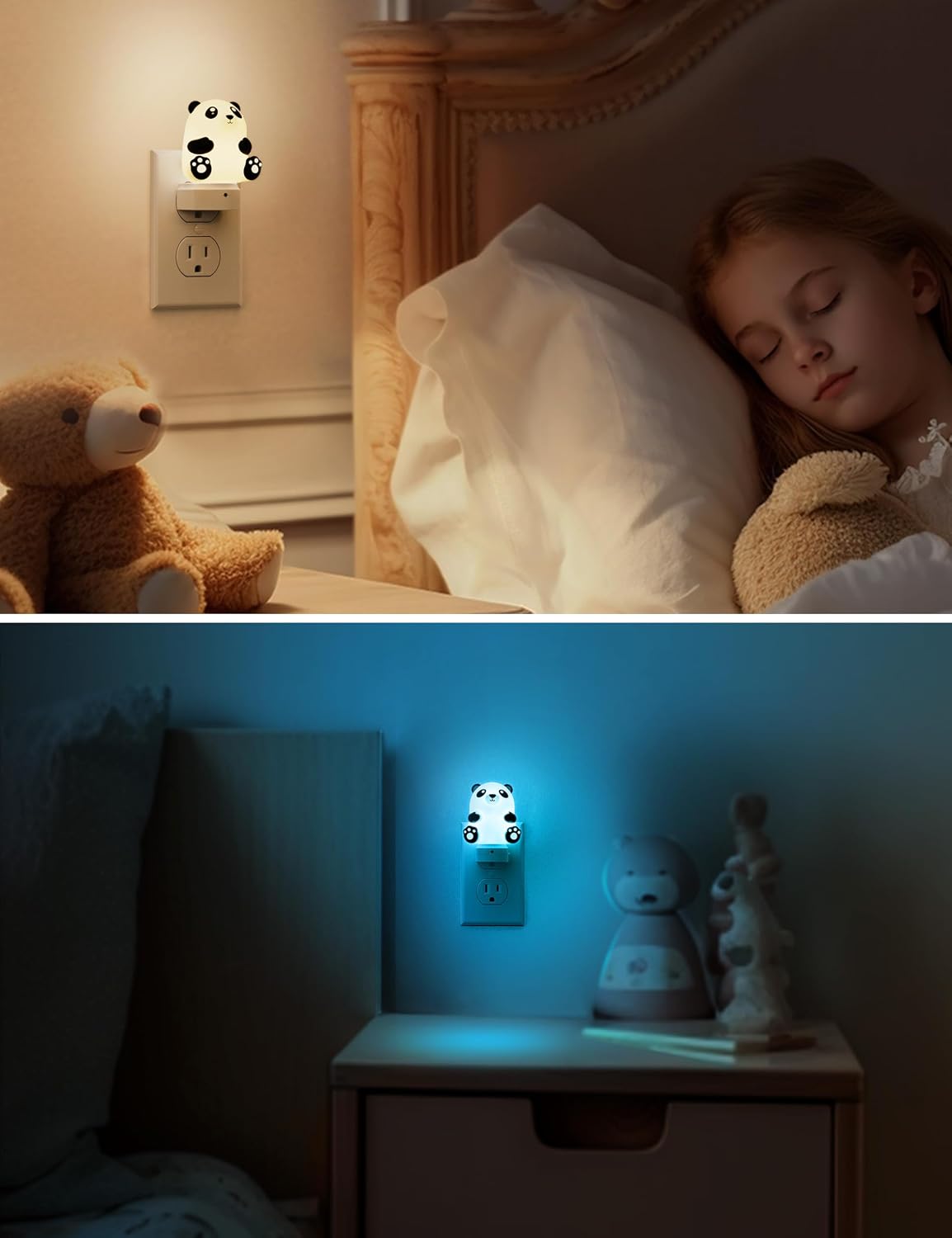 L LOHAS LED Night Light for Kids, 3D Cute Night Light Plug in, Dusk to Dawn Nursery Night Lights, RGB+Soft White 3000K, 3 Lighting Modes…