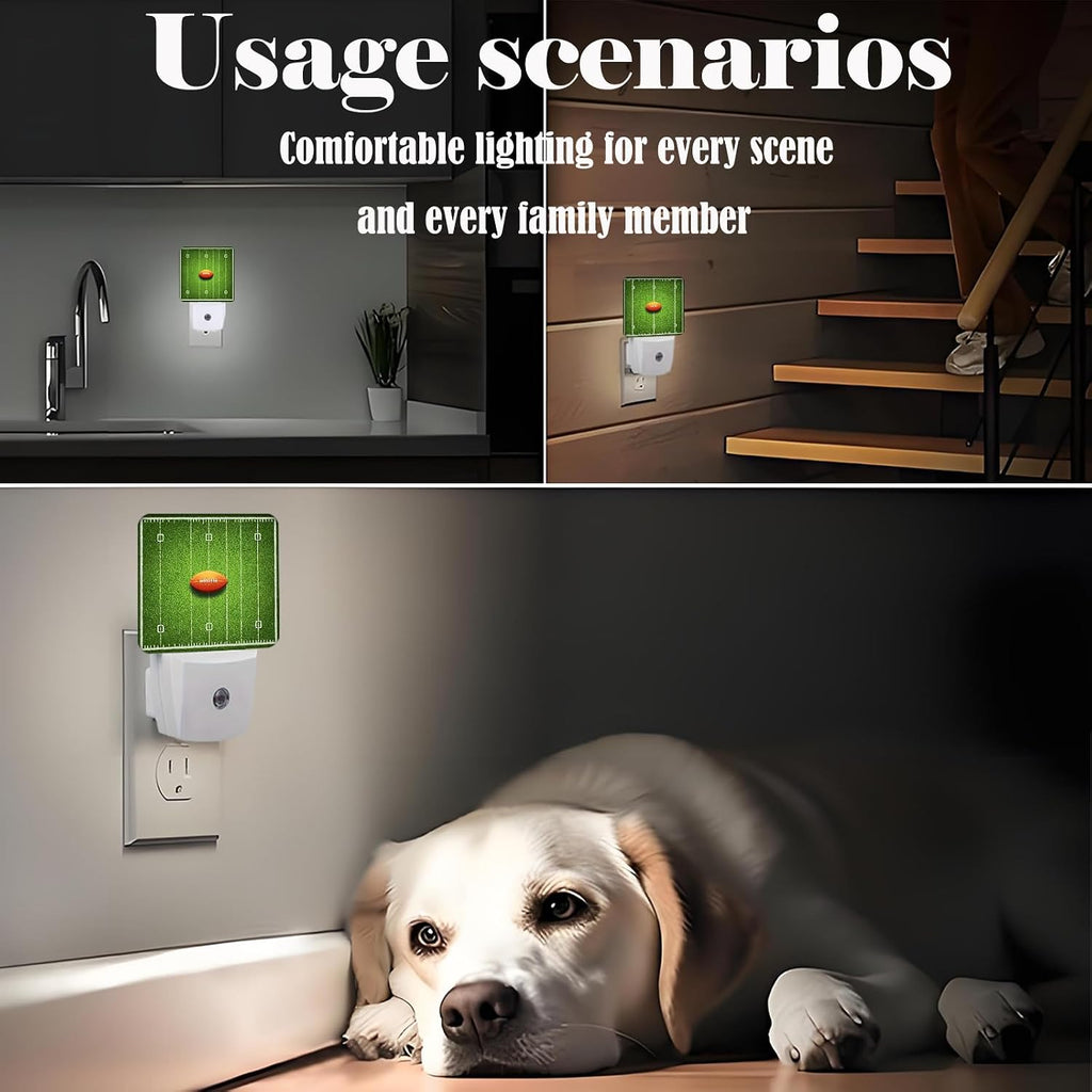 American Football Night Light, Plug-in Nightlights Auto Sensor Night Lamp Dusk-to-Dawn Lamp Home Decor for Nursery Children Girls Boys