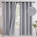 YoungsTex Grey Linen Blackout Curtains 72 Inches Length for Bedroom, Grommet Heat and Full Light Blocking Insulated Textured Window Drapes…