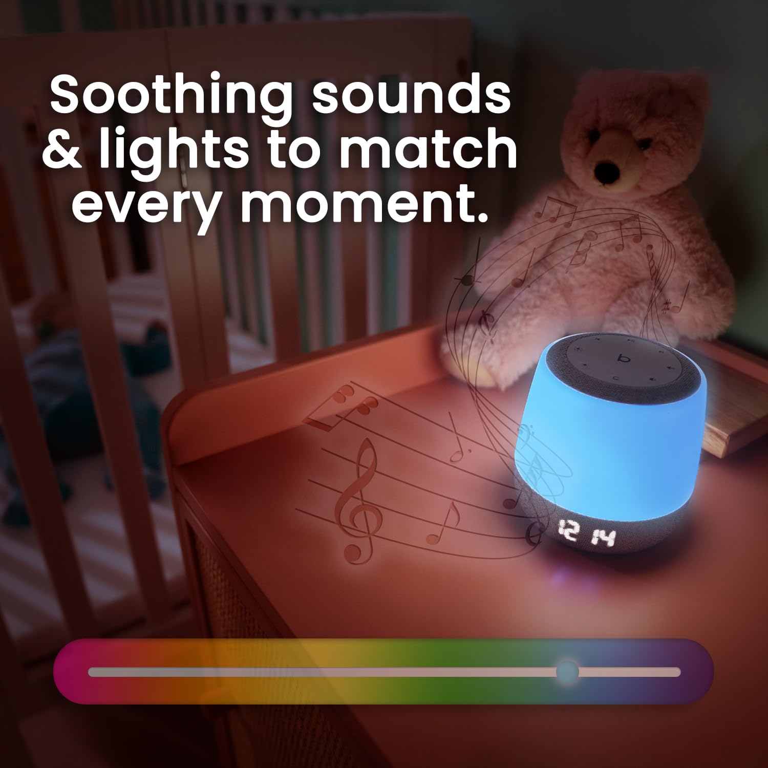 Babysense Baby Sound Machine with Night Light | 2nd Gen | 28 Soothing Sounds | Toddler Sleep Trainer | App-Controlled White Noise Machine…