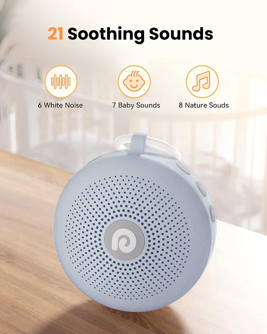 Dreamegg White Noise Machine - Portable Sound Machine for Baby Adult, Features Powerful Battery, 21 Soothing Sound, Noise Canceling for Off…