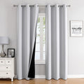 ChrisDowa 100% Blackout Curtains for Bedroom with Black Liner, 2 Thick Layers Total Blackout Thermal Insulated Grommet Window Curtains 2 Pa…