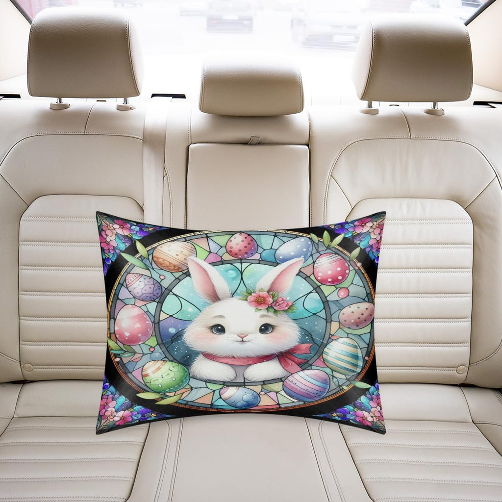 Easter Cute Bunny Satin Silk Pillowcase for Hair and Skin Pillow Cases Standard Size Soft Silk Pillow Case with Envelope Closure Print…