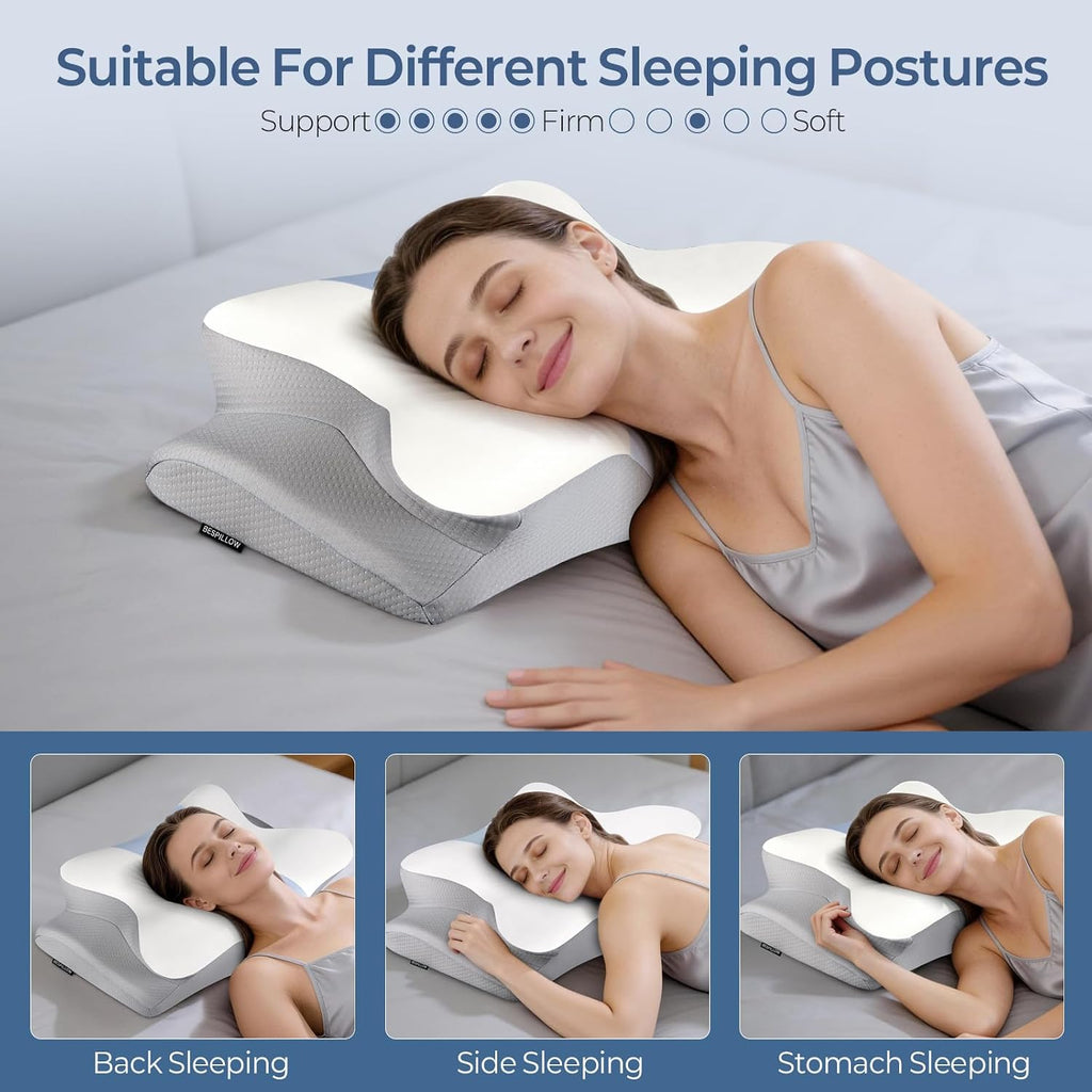 Bespillow Cervical Neck Pillow for - Ergonomic Pillow Side Sleeper Pillow for Sleeping, Orthopedic Memory Foam Pillow for Neck Support, Con…
