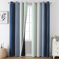 Estelartextiler Estelar Textiler Navy Blue and Sage Green Ombre Blackout Curtains 84 Inch Length 2 Panels Set, Thermal Insulated Gradient Dr…
