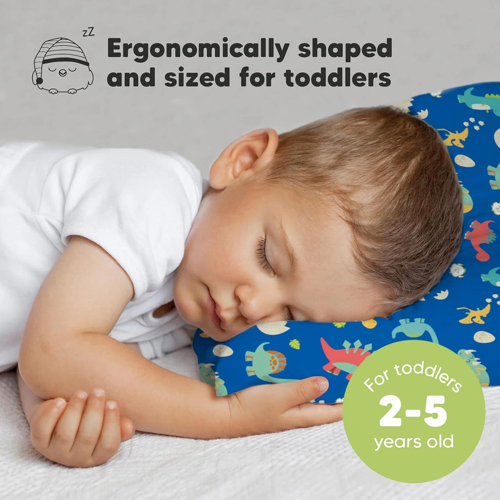 Toddler Pillow with Pillowcase - 13x18 My Little Dreamy Kids Travel Bed Pillows for Sleeping, Organic Cotton Small Pillowcase, Soft &…