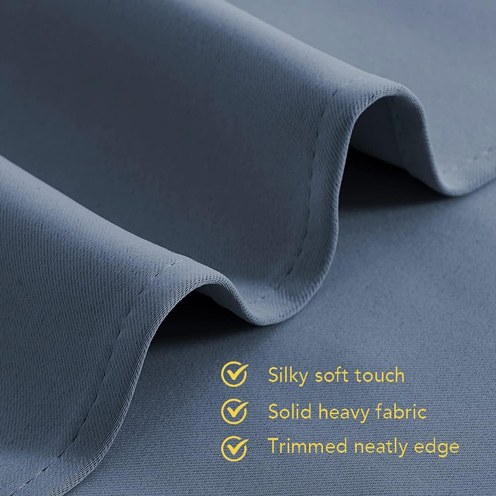 NICETOWN Kitchen Curtains Blackout Curtains & Drapes, Stone Blue, 34" Wide x 60" Long, Set of 2, Thermal Insulated Grommet Top Window…