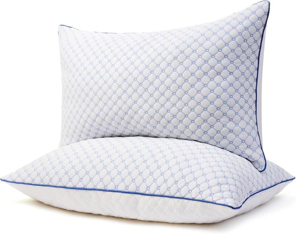 Yagamo Bed Pillows Standard Size Set of 2 for Sleeping, Soft and Supportive Bed Pillows with Memory Foam Filling for Side and Back S…