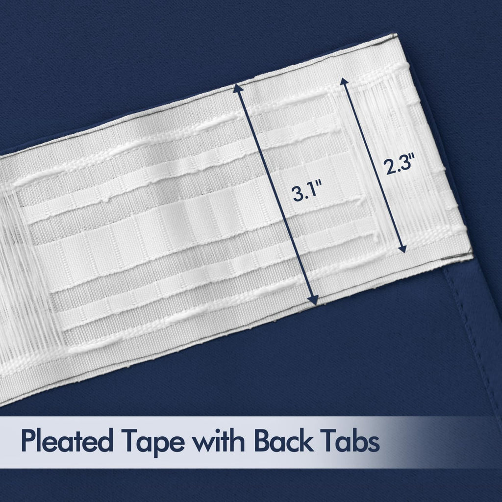 Miulee Navy Blue Back Tab Blackout Curtains 84 Inch Length 2 Panels Set for Living Room Bedroom Privacy, Rod Pocket/Pinch Pleat Thermal Ins…