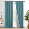 Xwzo 100% Blackout Curtains - Thermal Insulated Black Liner Curtains, Noise Reducing and Heat Blocking Drapes for Hall and Studio Windows w…