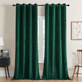 Joydeco Dark Green Velvet Curtains 84 Inches Length, Grommet Curtains 2 Panels, Thermal Insulated Privacy Room Darkening Window Drapes for…