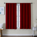 Simplebrand Ava Red Short Blackout Curtains for Bedroom 54 Inches Long 2 Panels Set, Solid Thermal Insulated, Energy Saving Window Treatmen…