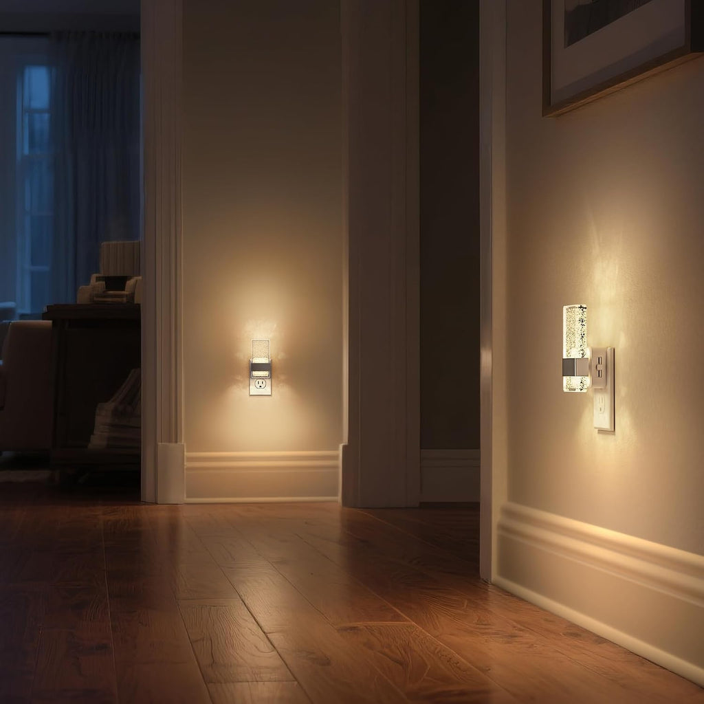 DORESshop LED Night Lights Plug into Wall [2 Pack], 0-100LM Dimmable Nightlight, Bubble Decorative Night Light, Dusk to Dawn Sensor, Wall…
