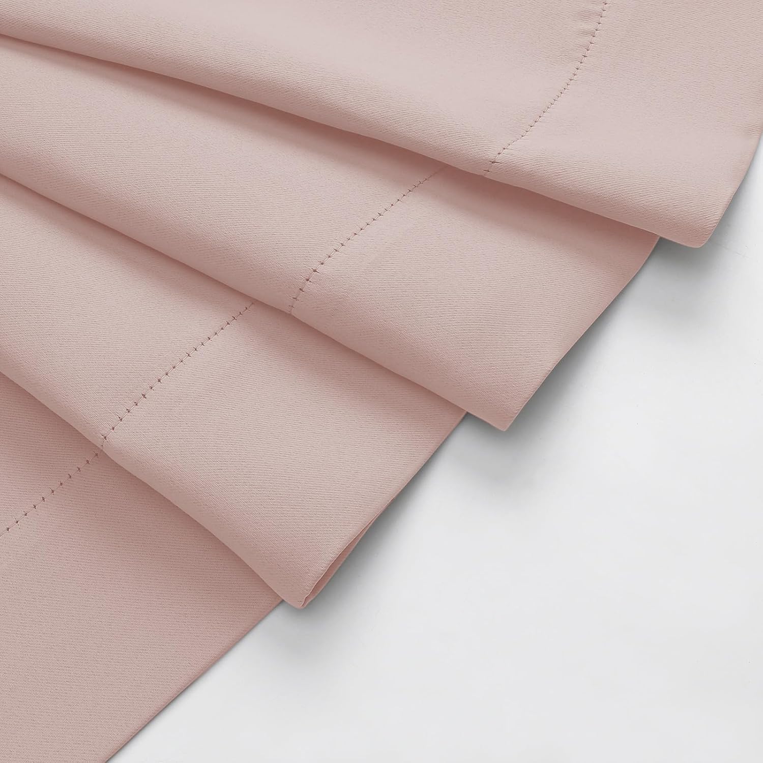 WelvetBLK Blush Room Darkening Curtains for Bedroom Living Room 45 Inch Length 2 Panels Set, Soft Solid Thermal Insulated Rod Pocket Short…
