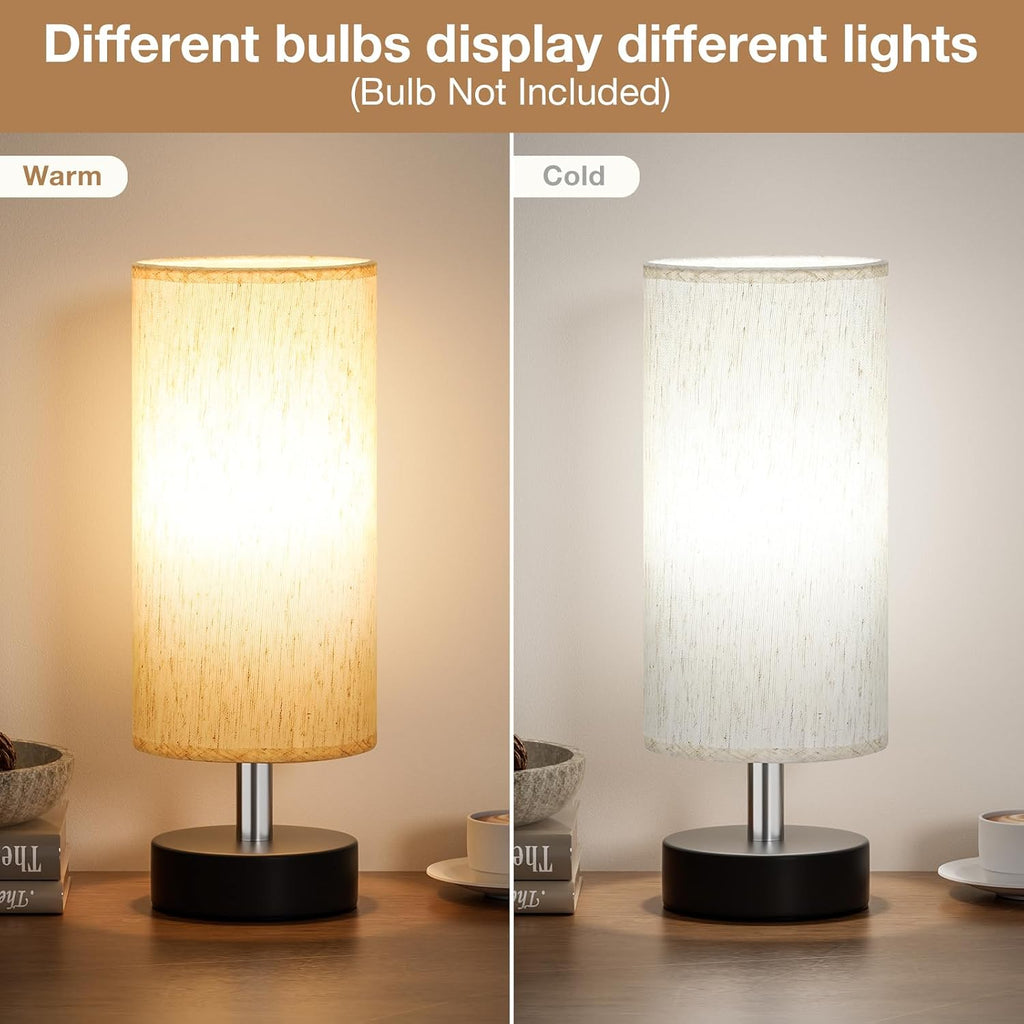 PartageiZ Small Table Lamp for Bedroom - Bedside Lamps for Night Stands, Minimalist Nightstand Light Lamp, Desk Lamps for Living Room…