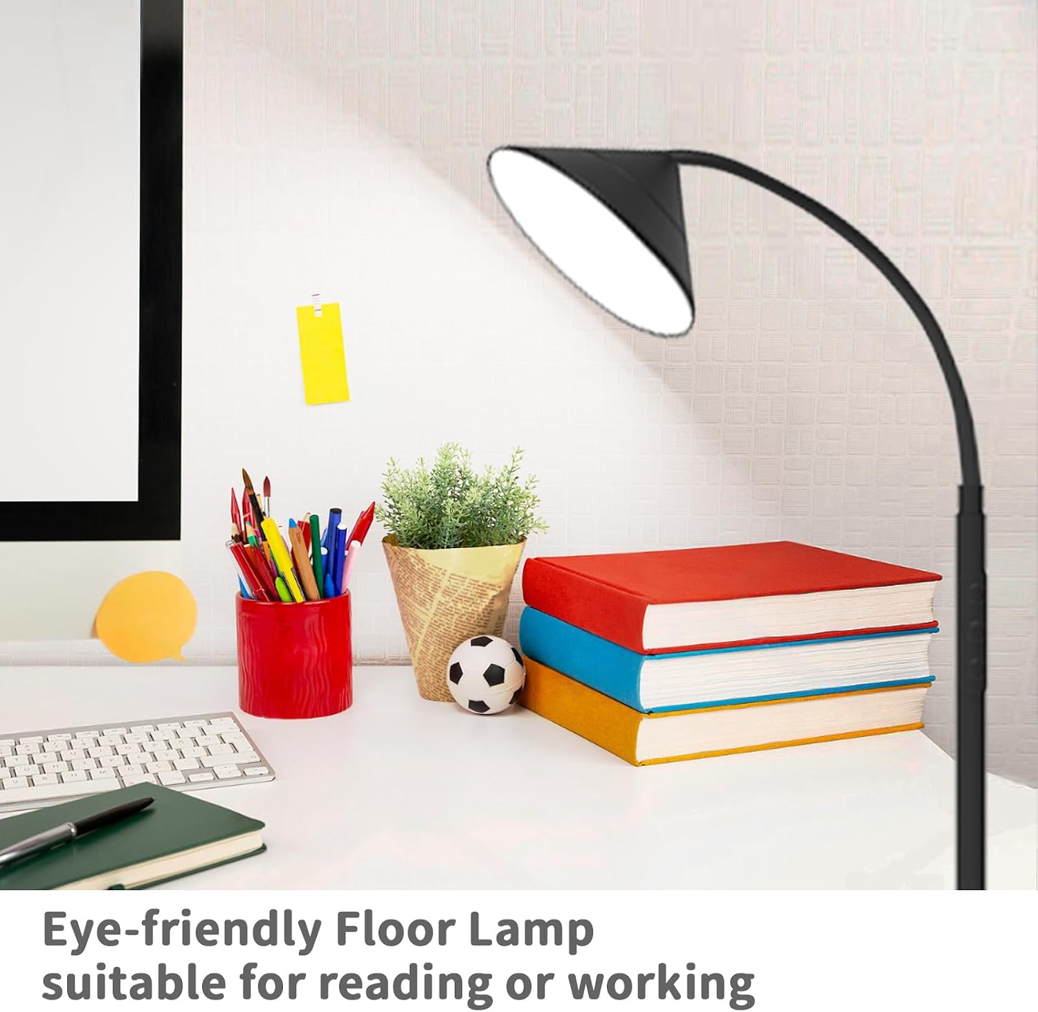 mukuxin 76" LED Floor Lamp, 18W/1800LM Super Bright Reading Standing Lamp, Stepless Dimmable&Adjustable Color Temperature 2700K-6500K…