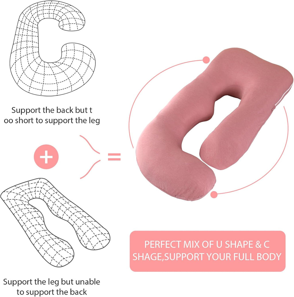 BATTOP Pregnancy Pillow for Sleeping, Maternity Pillow with Cooling Removable Cover, Support for Back, Legs, Belly, Hips for Pregnant…