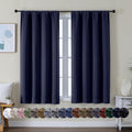 Simplebrand Ava Navy Blue Short Blackout Curtains for Bedroom 54 Inches Long 2 Panels Set, Solid Thermal Insulated, Energy Saving Window Tr…