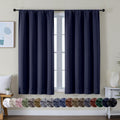 Simplebrand Ava Navy Blue Short Blackout Curtains for Bedroom 45 Inches Long 2 Panels Set, Solid Thermal Insulated, Energy Saving Window Tr…