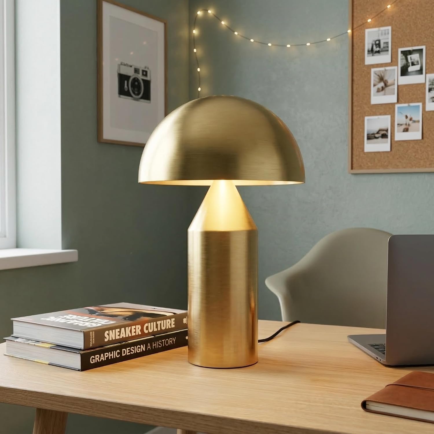 Brightech Venus Mushroom Table Lamp - Modern Lamp for Living Room, Bedroom Side/End Table - Dimmable, Unique Side Table LED Lamp Shade…