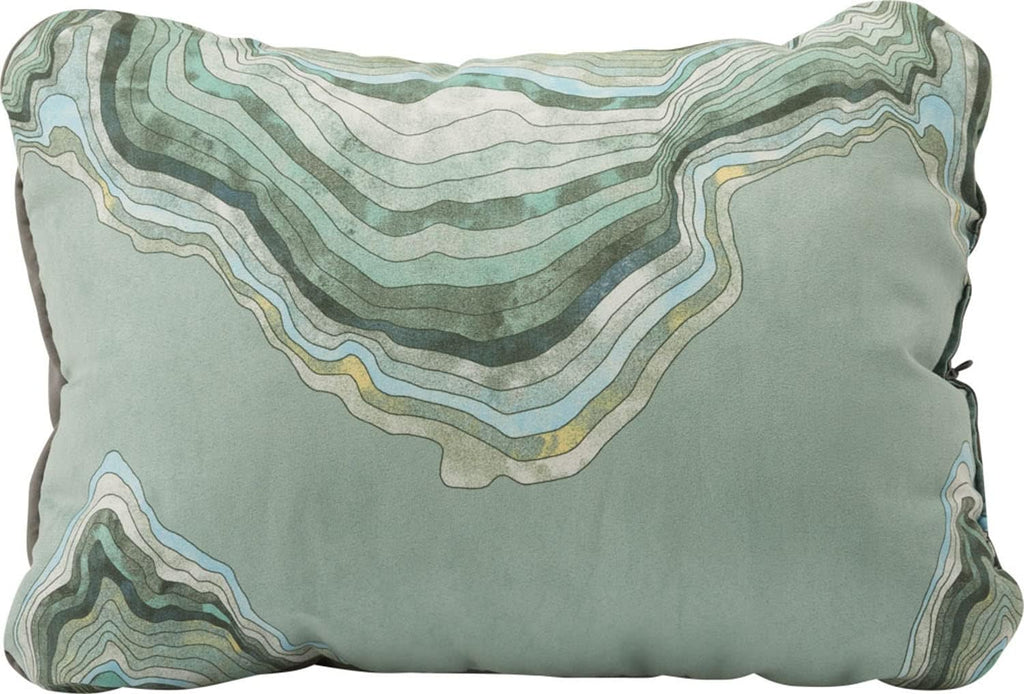 Therm-a-Rest Compressible Camping and Backpacking Pillow, Sage Topo Wave Print, Large