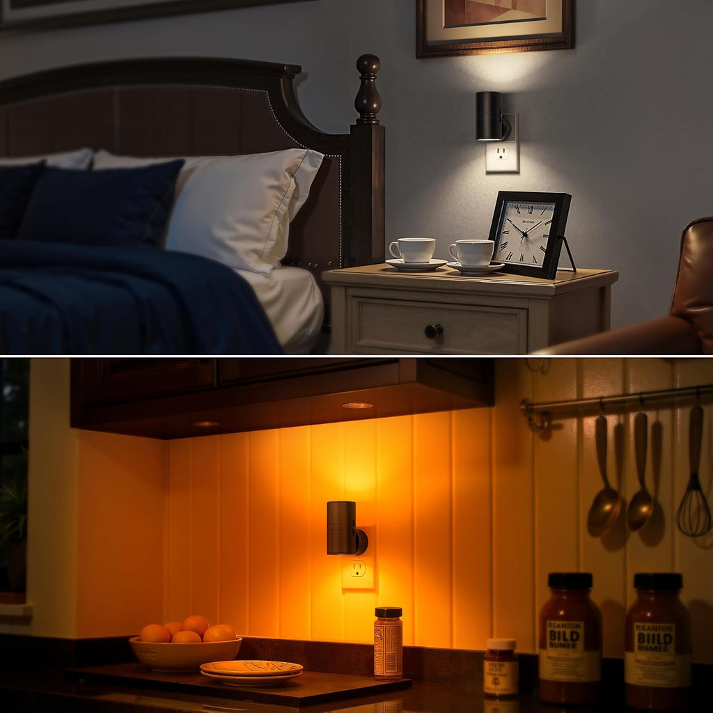 WelcometoBriigniteenjoyyourtimehere Briignite Night Lights Plug into Wall, 5CCT LED Night Light Plug in, Dusk to Dawn Sensor, 330° Swivel P…