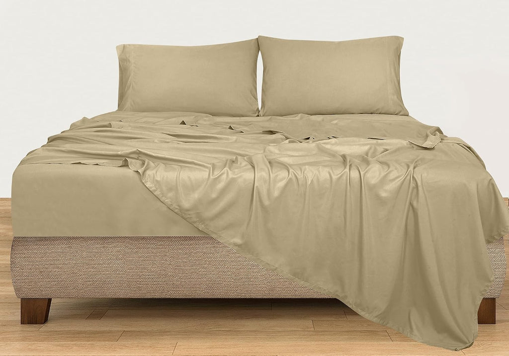 Royalelinens ROYALE LINENS 300 Thread Count 100% Long Staple Combed Cotton Sheet Set - 4 Piece King Bed Sheets - 1 Fitted, 1 Flat & 2 Pillo…