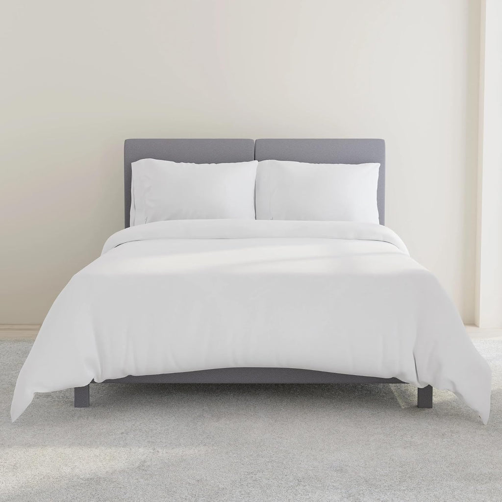QuickZip Sateen Pillow Case King Size (20" X 39") Pillowcases, Set of 2, 100% Cotton Pillow Covers with Envelope Closure, White