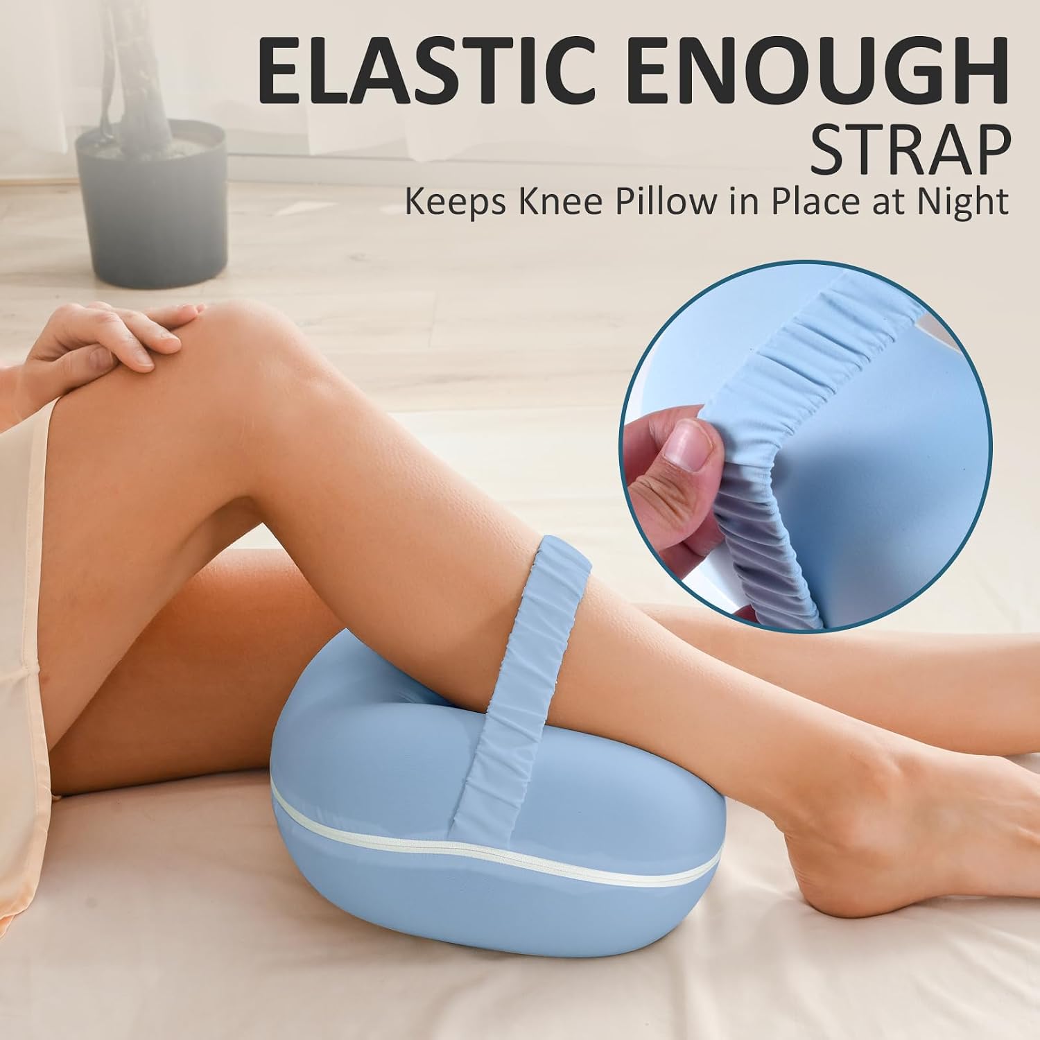 beslovo Side Sleeper Knee Pillow, Memory Foam Leg Pillow, Ergonomic Between Leg Pillow Eases Back Hip Pain, Spine Alignment Sciatica Relief…