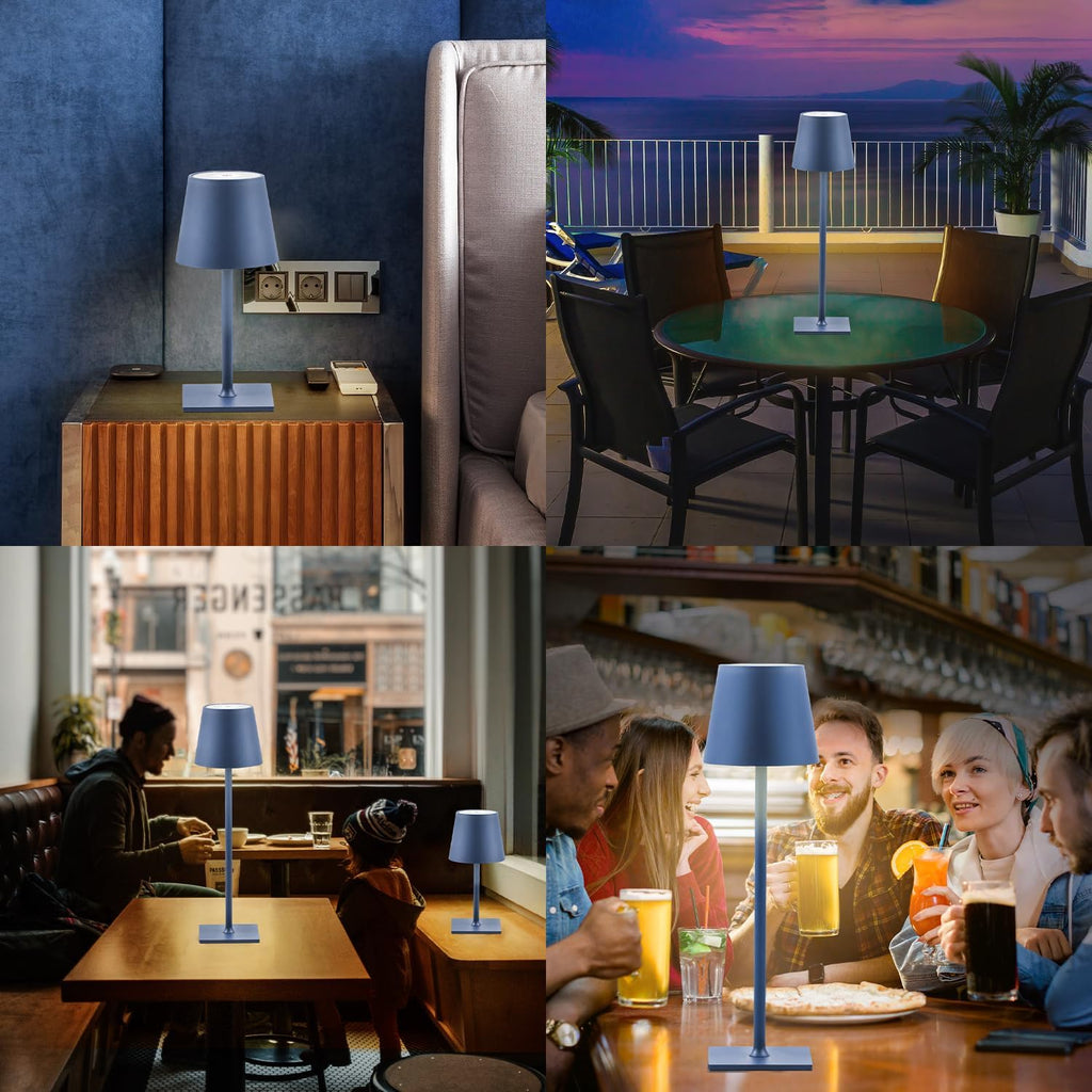 CHLORANTHUS 2 Pack Cordless Table Lamps, 3 Colors Stepless Dimming, 5000mAh Rechargeable Battery LED Desk Lamp for Bedroom/Couple…