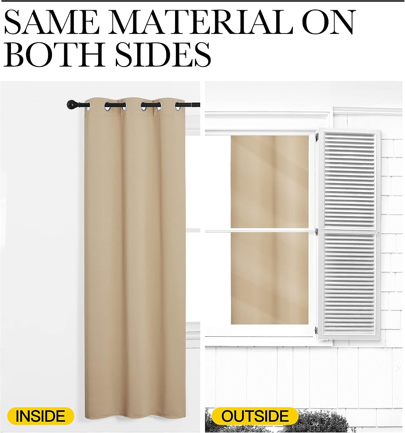 NICETOWN Beige Room Darkening Curtain and Drape, Biscotti Beige, Sold Individually, 34 inches Wide by 84 inches Long, Energy Efficient…