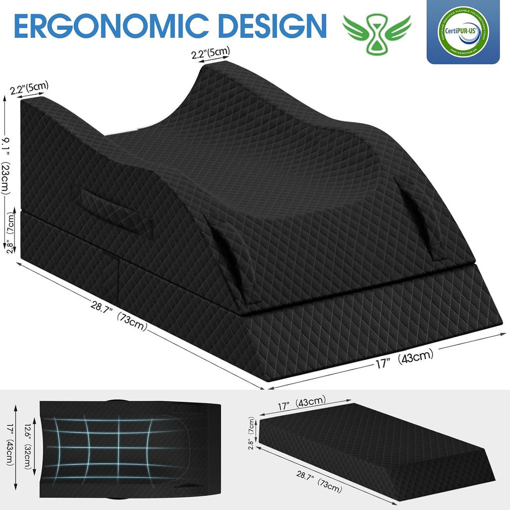 TranquilRelax TranquilRelax Elevation Pillows for Leg After Surgery, Memory Foam Adjustable Wedge Pillow for Injury or Rest, Ankle P…