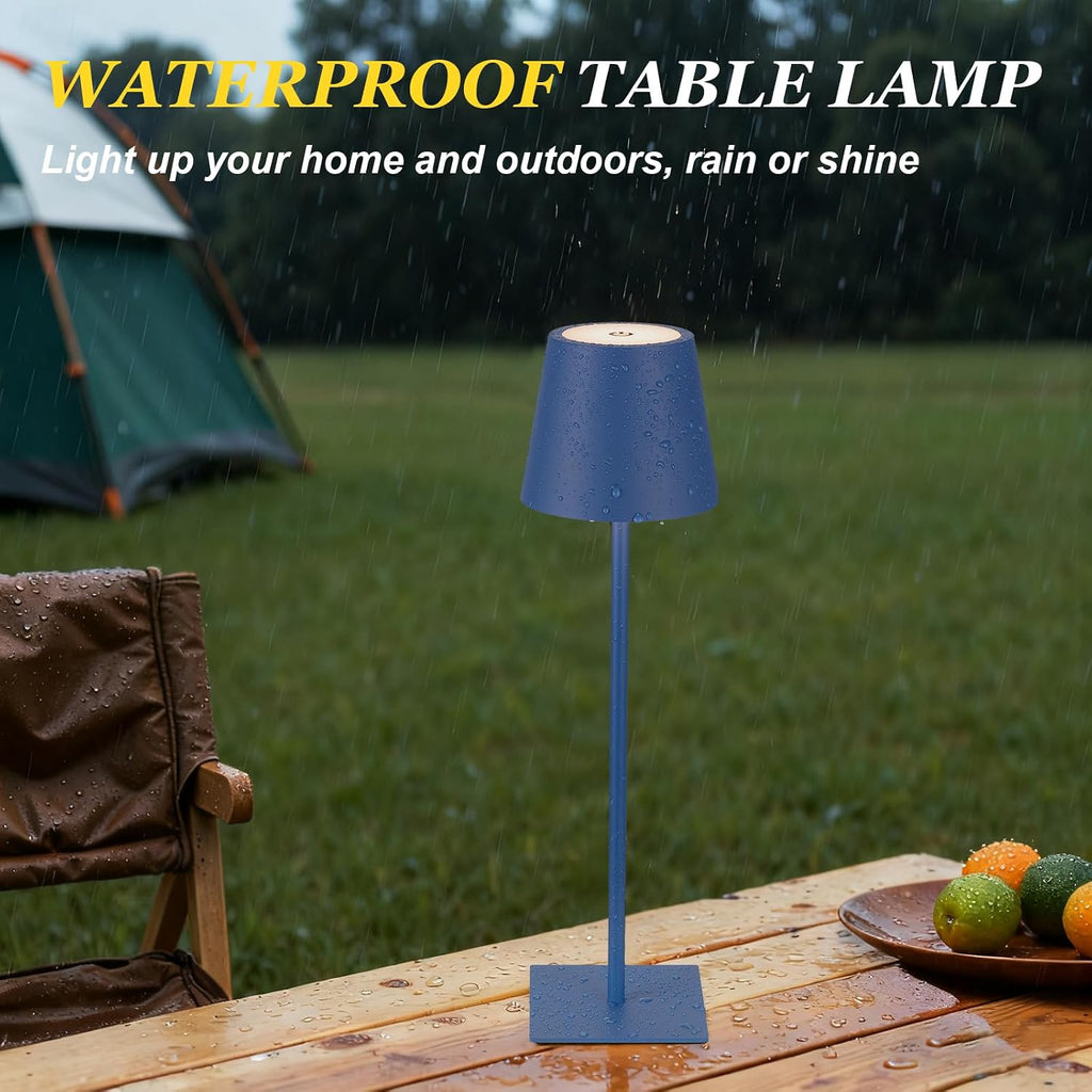Kakanuo Cordless Rechargeable Table Lamp Navy 5000mAh Battery Operated Lamps, 3 Colors Stepless Dimming Touch Lamp for Living Room…
