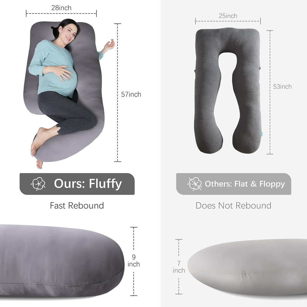 Moonpark MOON PARK Pregnancy Pillows for Sleeping - U Shaped Full Body Maternity Pillow with Removable Cover - Support for Back, Legs, Bell…