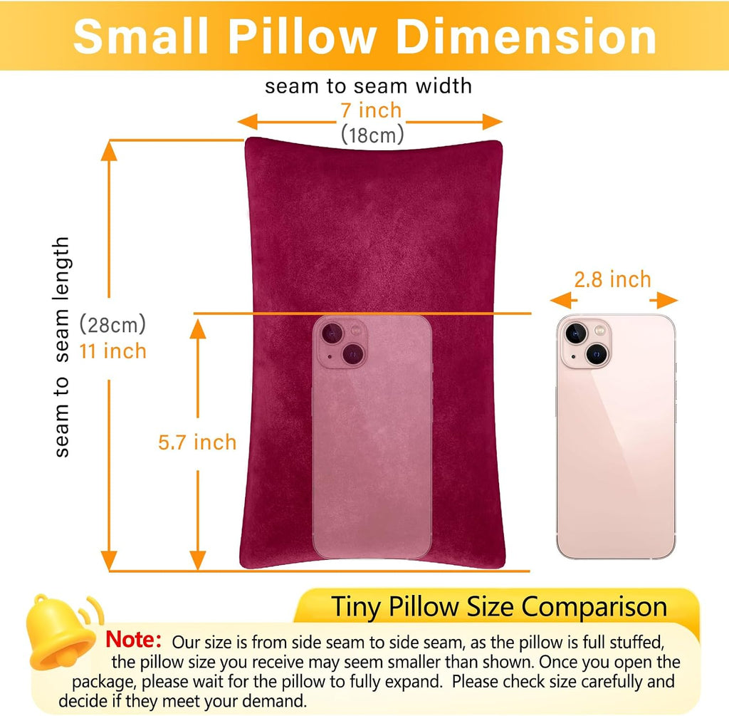1 MIDDLE ONE 2 Pack Small Pillow, Memory Foam Mini Pillow 11 X 7 Inches for Travel, Sleeping, Nap and Neck, Knee, Lumbar Support, Tiny…