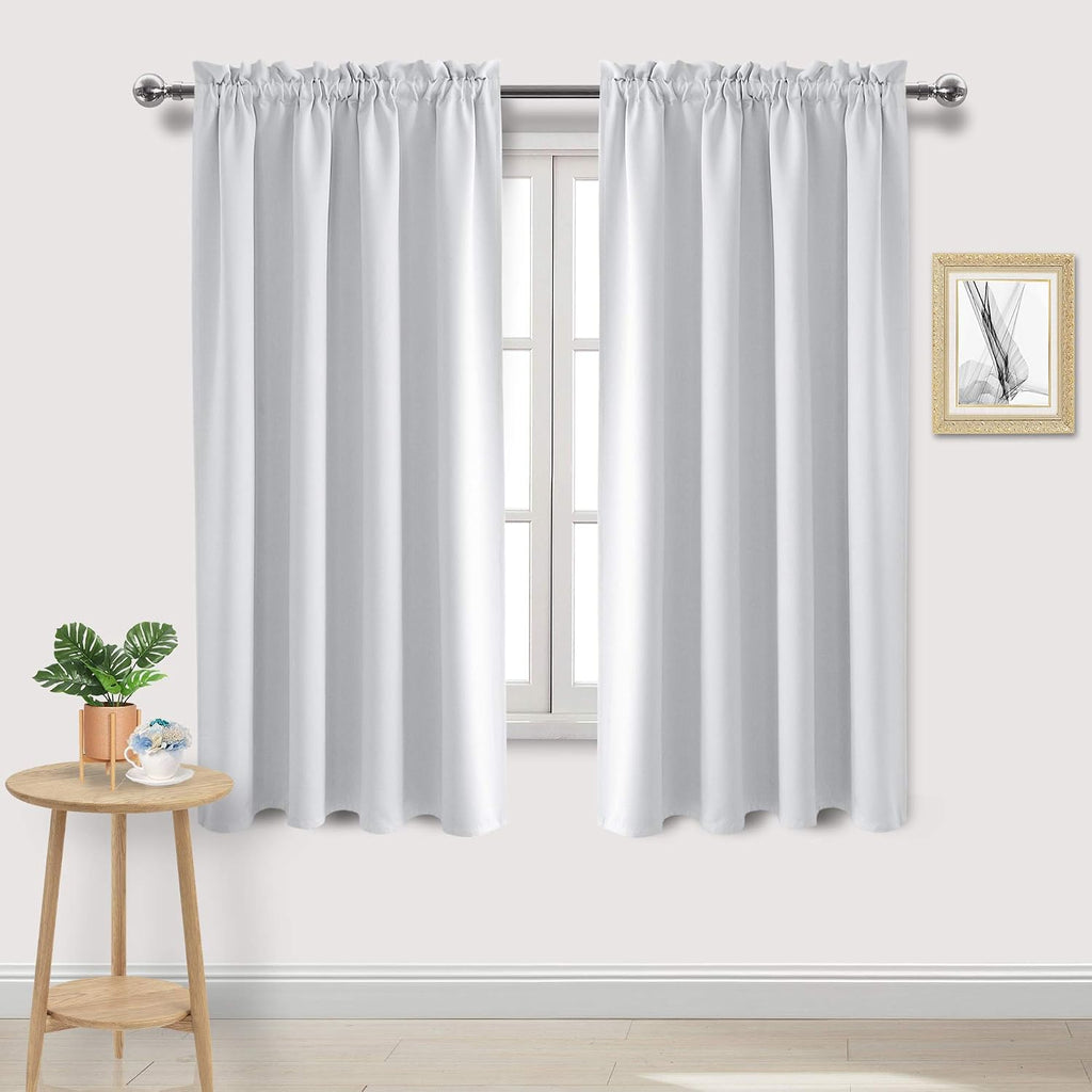 Dwcn White Room Darkening Blackout Curtains - Thermal Insulated Privacy Energy Saving Window Curtain Drapes 52 x 63 inch Length, Set of 2 B…